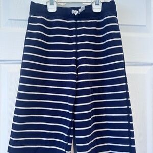 Hanna Andersson Girls Navy Striped Pants Size 140 Wide Leg Cotton Lounge Pants